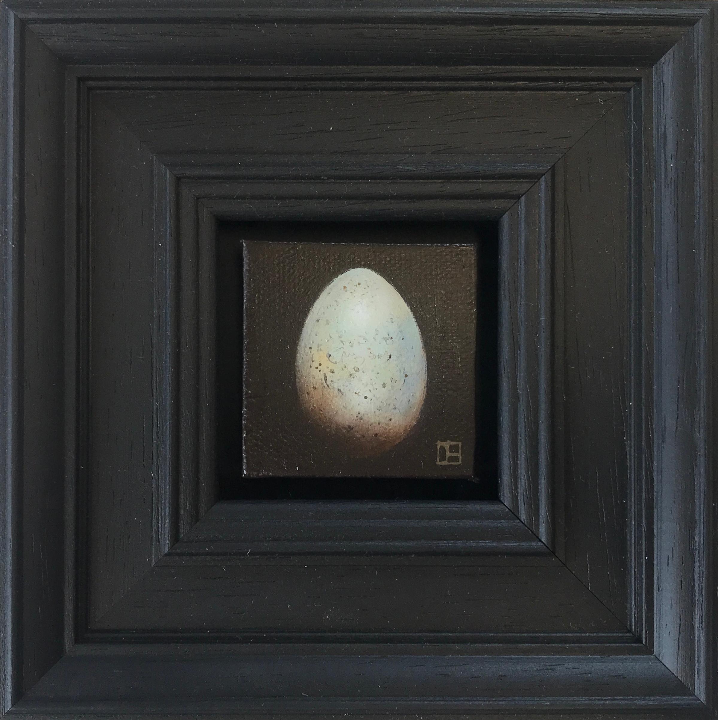 Huevo de mirlo azul claro de bolsillo, Pintura original, Naturaleza muerta, Arte del huevo 3