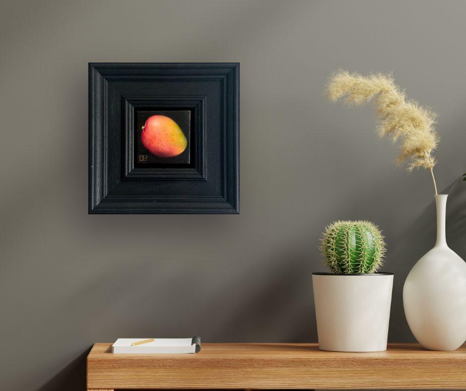 Pocket Mango - Original Realismus Stillleben Obst - zeitgenössische Kunst im Angebot 1