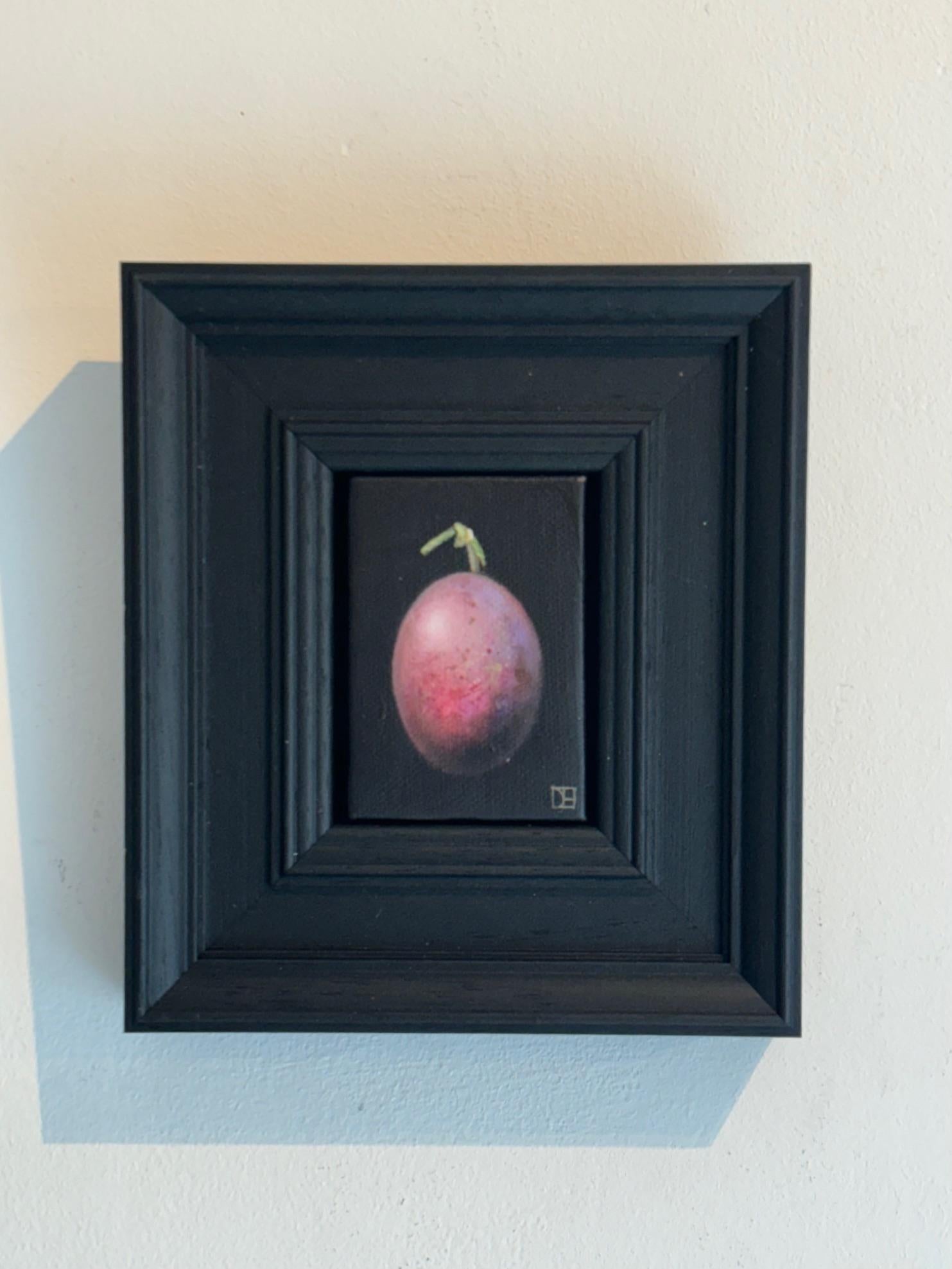 Pocket Mauve Plum - natura morta originale e realistica - arte contemporanea - Painting di Dani Humberstone