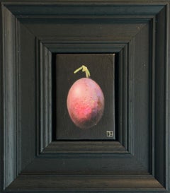 Pocket Mauve Plum - original realism still life fruit - contemporary art