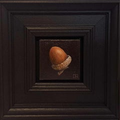 Bellota ocre de bolsillo [2023], Pintura barroca de bodegón, Arte asequible, Arte alimentario