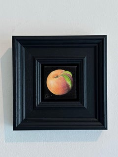 Pocket Peach - original realism still life fruit - contemporary art