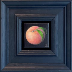 Pocket Peach - original realism still life fruit - contemporary art