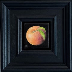 Pocket Peach - original realism still life fruit - contemporary art