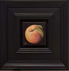 Pocket Peach, Surrealist Still Life Painting, Original Painting, Kitchen Art