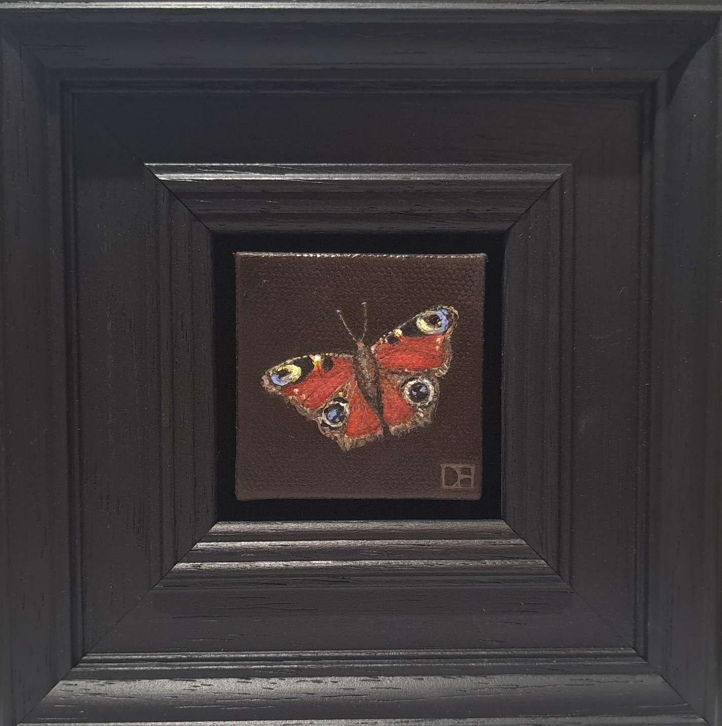 Tasche Pfau Schmetterling 2,  Originalgemälde, Stillleben, Schmetterling, Insekt  im Angebot 2