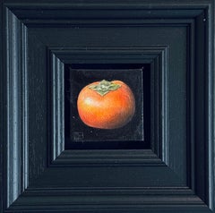 Pocket Persimmon - original realism still life fruit - contemporary art