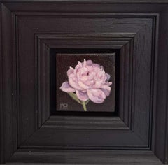 Pivoine rose de poche(c), peinture originale, fleur, nature, printemps 