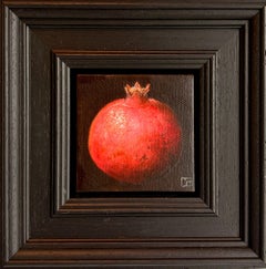 Pocket Pink Pomegranate - original realismus stillleben obst - zeitgenössische kunst