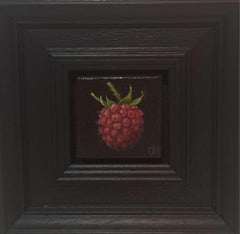 Pocket Pink Raspberry, Baroque Still Life, raspberry, realism, fruit 