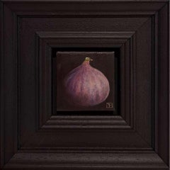 Pocket Pinky Purple Fig with Oil Paint on Canvas, Painting by Dani Humberstone