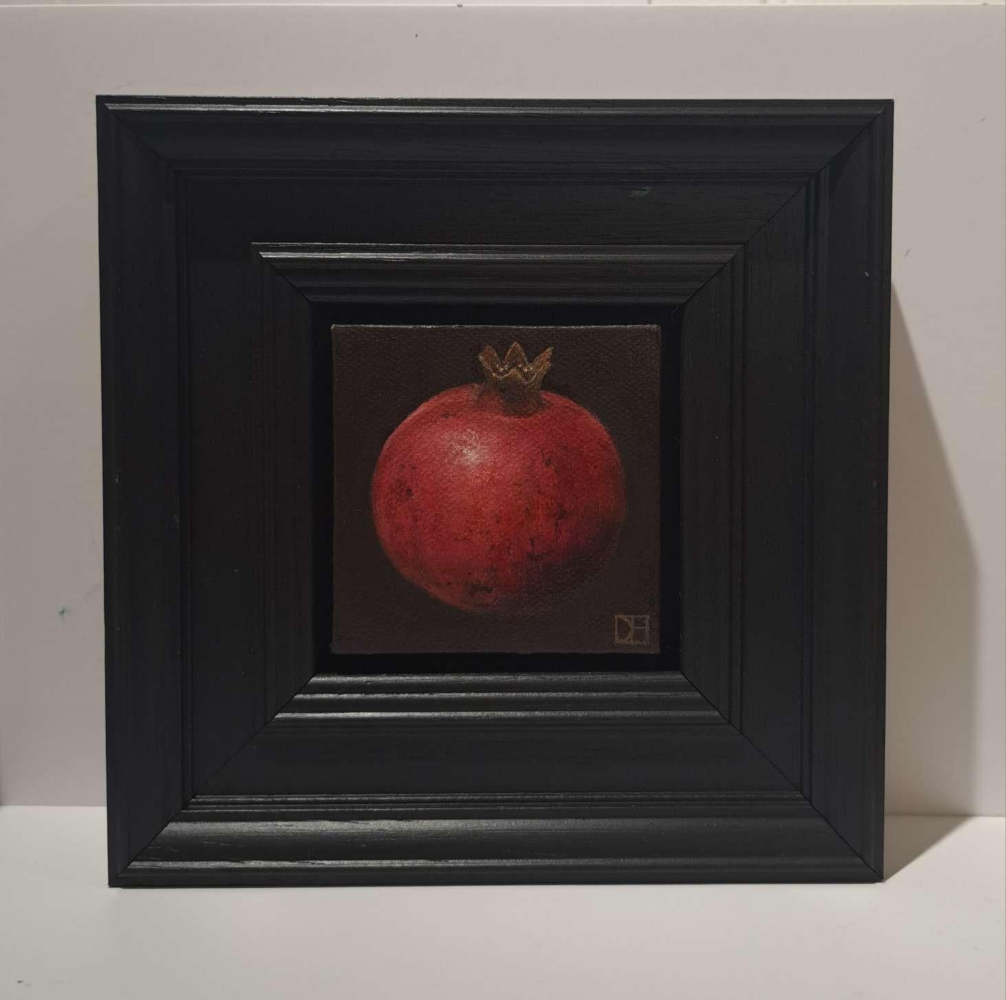 Rosa-roter Granatapfel in Tasche, Barock-Stillleben, Früchte im Angebot 1