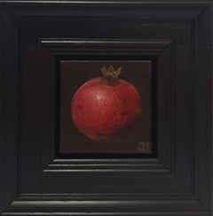 Rosa-roter Granatapfel in Tasche, Barock-Stillleben, Früchte