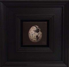 Huevo de codorniz de bolsillo nº 3, Pintura original, Naturaleza muerta, Arte del huevo