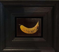 Pocket Quite Ripe Banana [2023], Baroque Still Life Painting, Small art, Fruit