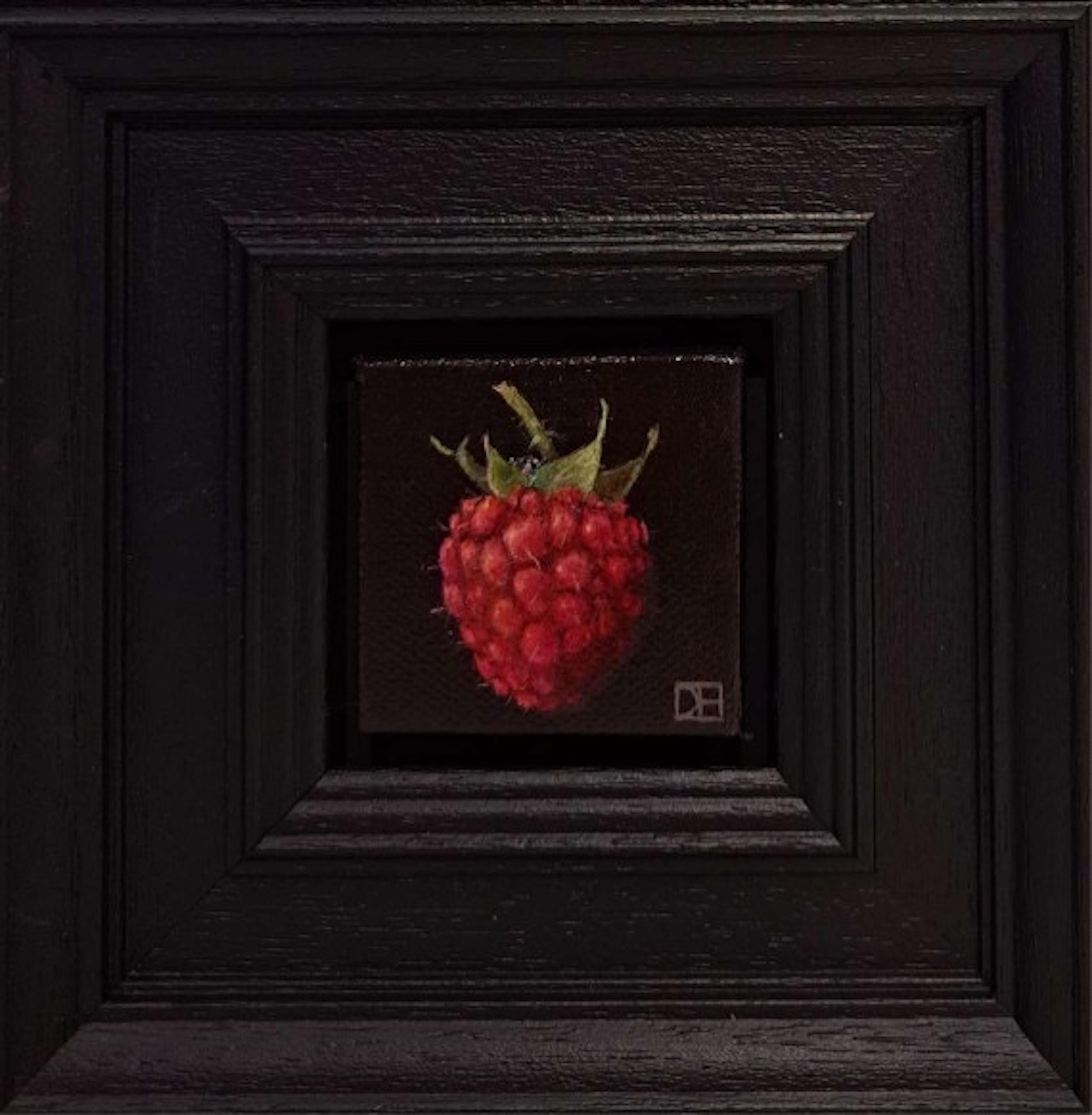Dani Humberstone Interior Painting - Pocket Raspberry [2023], Baroque Still Life Painting, Small Art, Fruit Art