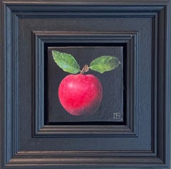 Pocket Red Apple - original realism still life fruit - contemporary art