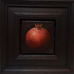 Pocket Red Pomegranate [2024], Baroque Still Life Painting, Small art, Fruit art