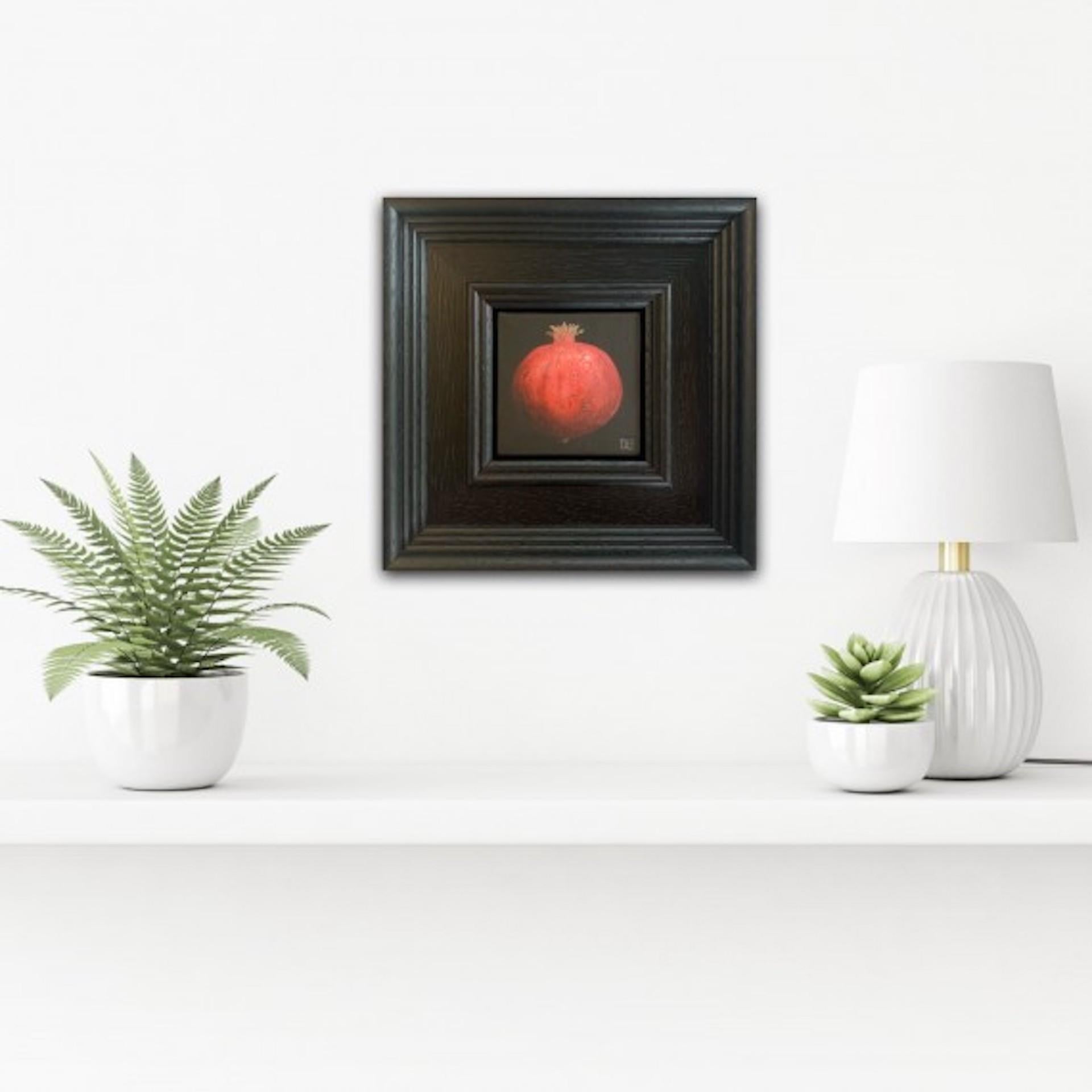 Pocket Red Pomegranate, Dani Humberstone, Original Painting, Still Life Fruit 3