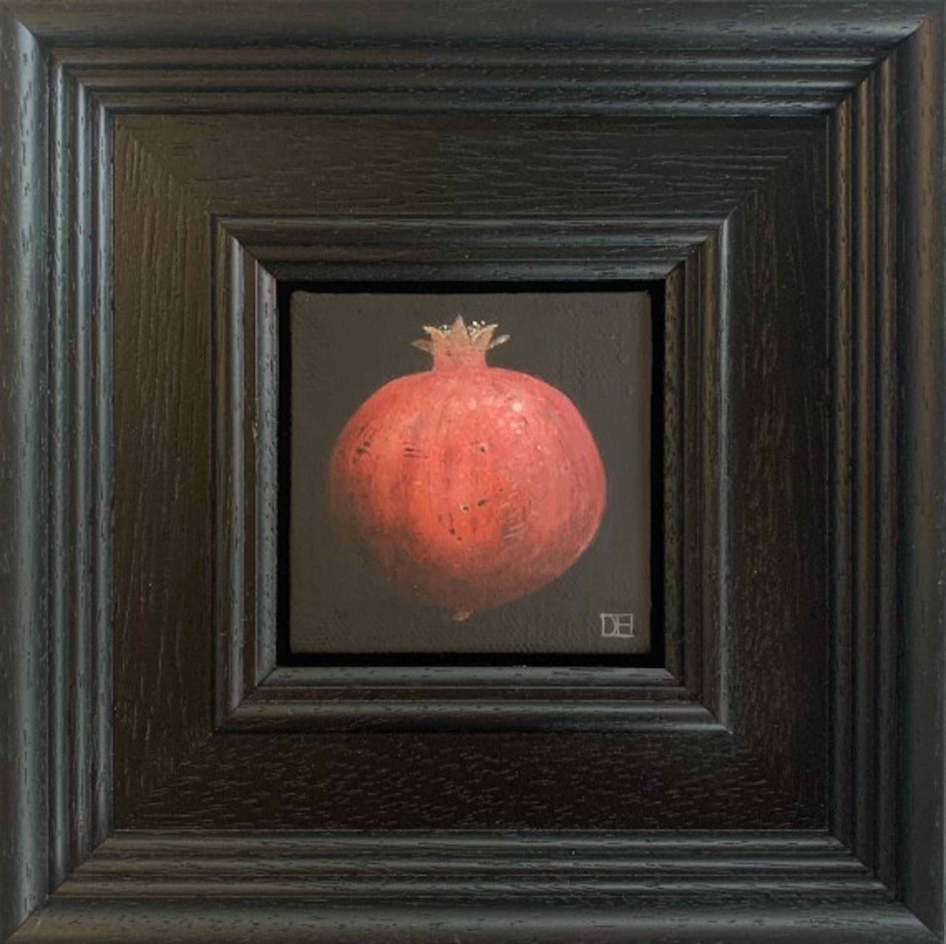 Pocket Red Pomegranate, Dani Humberstone, Original Painting, Still Life Fruit 5