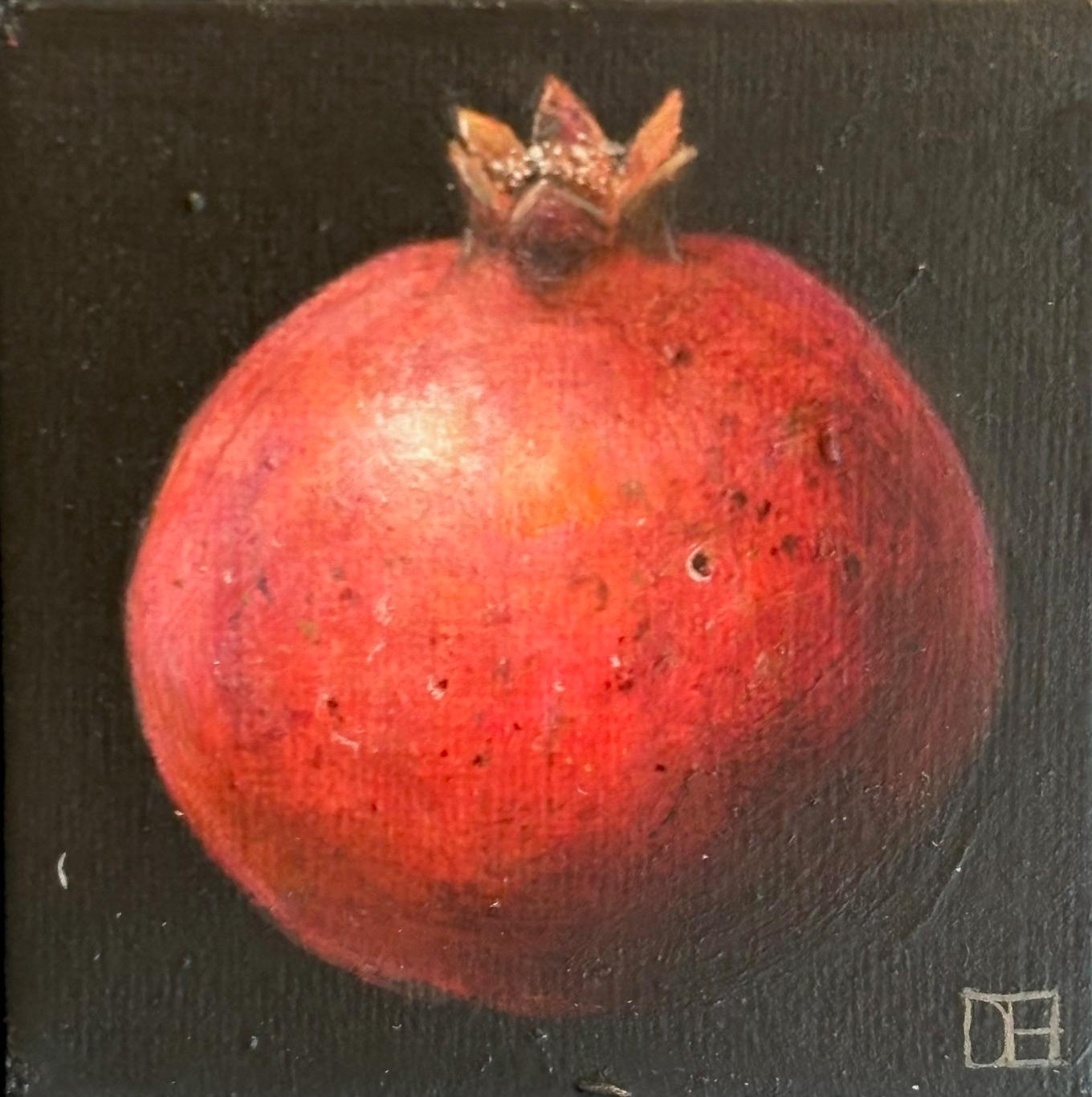 Melograno rosso tascabile - natura morta originale - arte contemporanea - Painting di Dani Humberstone