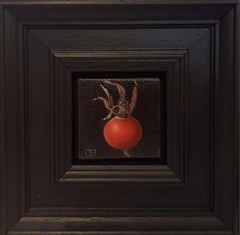 Pocket Red Rosehip [2023], Baroque Still Life Painting, Small art, Fruit art