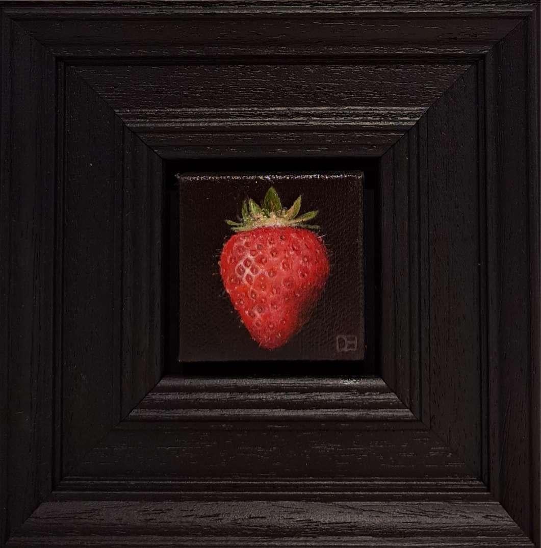 Dani Humberstone Still-Life Painting - Pocket Red Strawberry, Baroque Style Painting, Still Life Painting, Fruit Art
