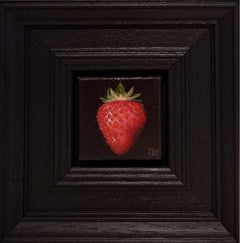 Rote Erdbeerschale, Gemälde im Barockstil, Stillleben, Obstkunst