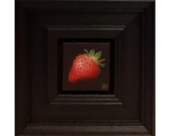 Pocket Red Strawberry, Mini Baroque Style Art, Classical Realist Still Life Art