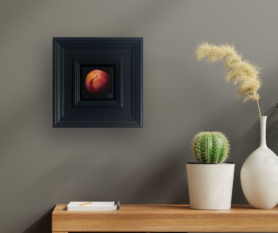Pocket Ripe Peach - Original Realismus Stillleben Obst - zeitgenössische Kunst im Angebot 1