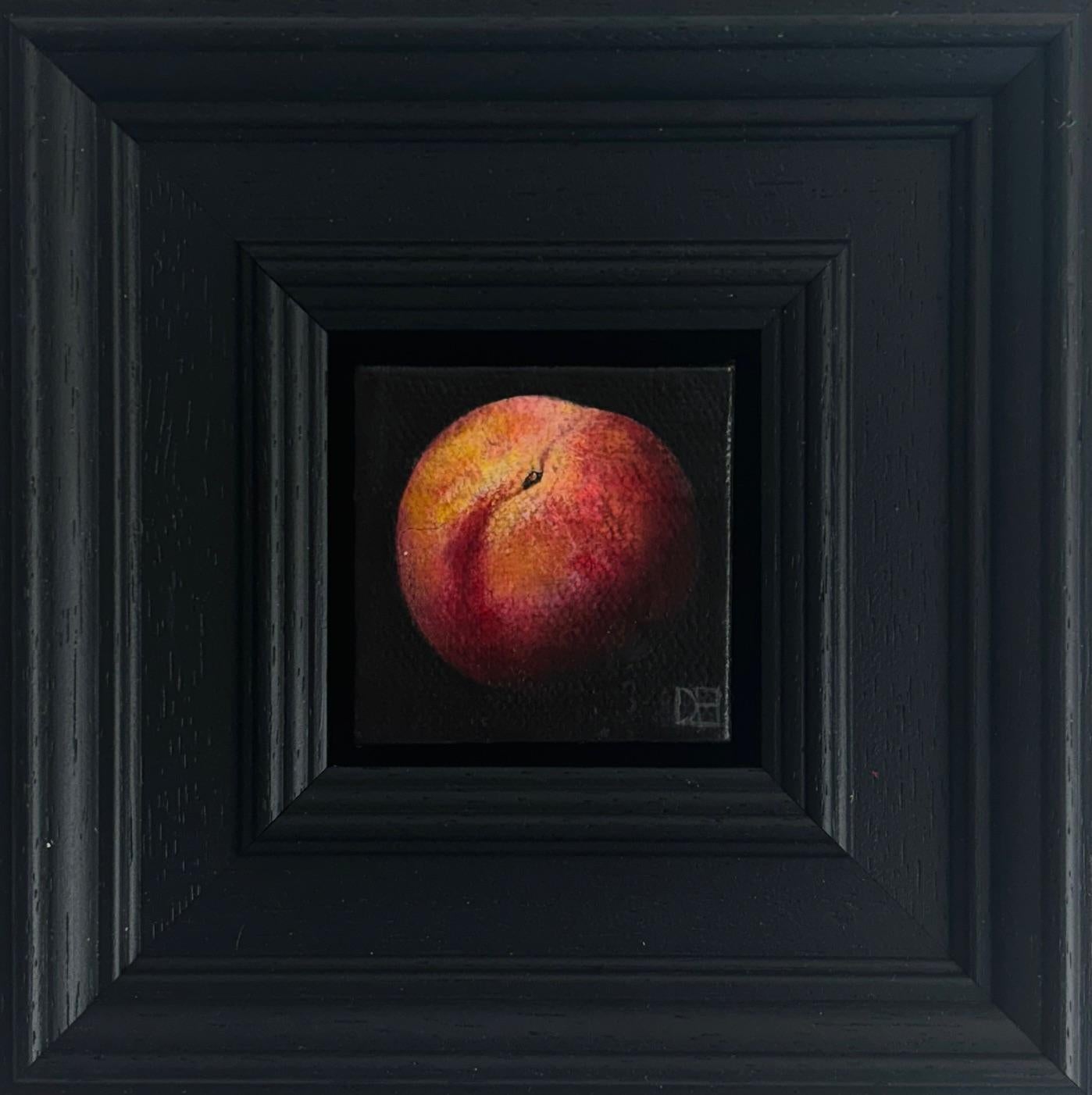 Dani Humberstone Still-Life Painting – Pocket Ripe Peach - Original Realismus Stillleben Obst - zeitgenössische Kunst