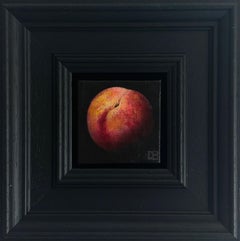 Pocket Ripe Peach - original realism still life fruit - contemporary art