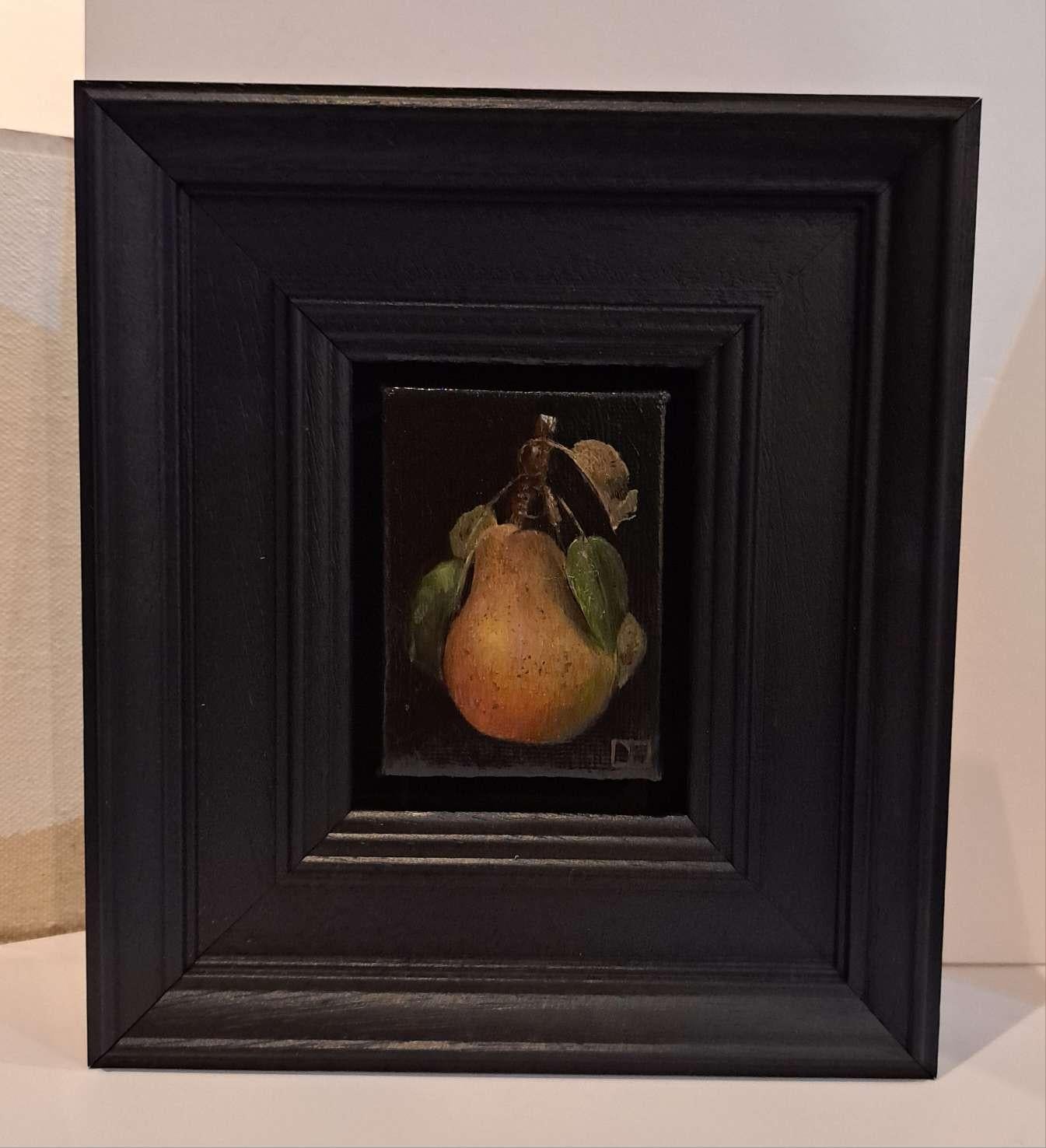 Pocket Rusty Wild h Pear, Baroque Still Life, fruit, pear, nature  - Painting by Dani Humberstone