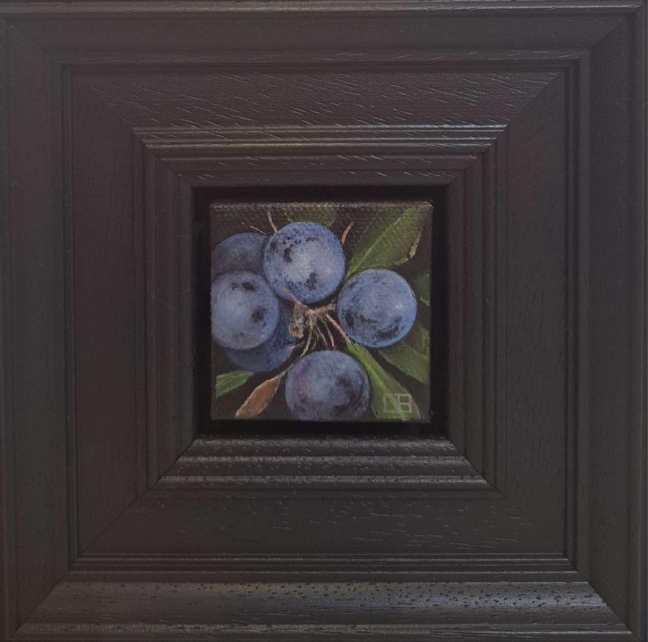 Dani Humberstone Still-Life Painting - Pocket Sloes [2023], Baroque Still Life Painting, Food Art, Small art