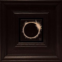 Pocket Solar Eclipse April 2024, Original Painting, Moon, Realism