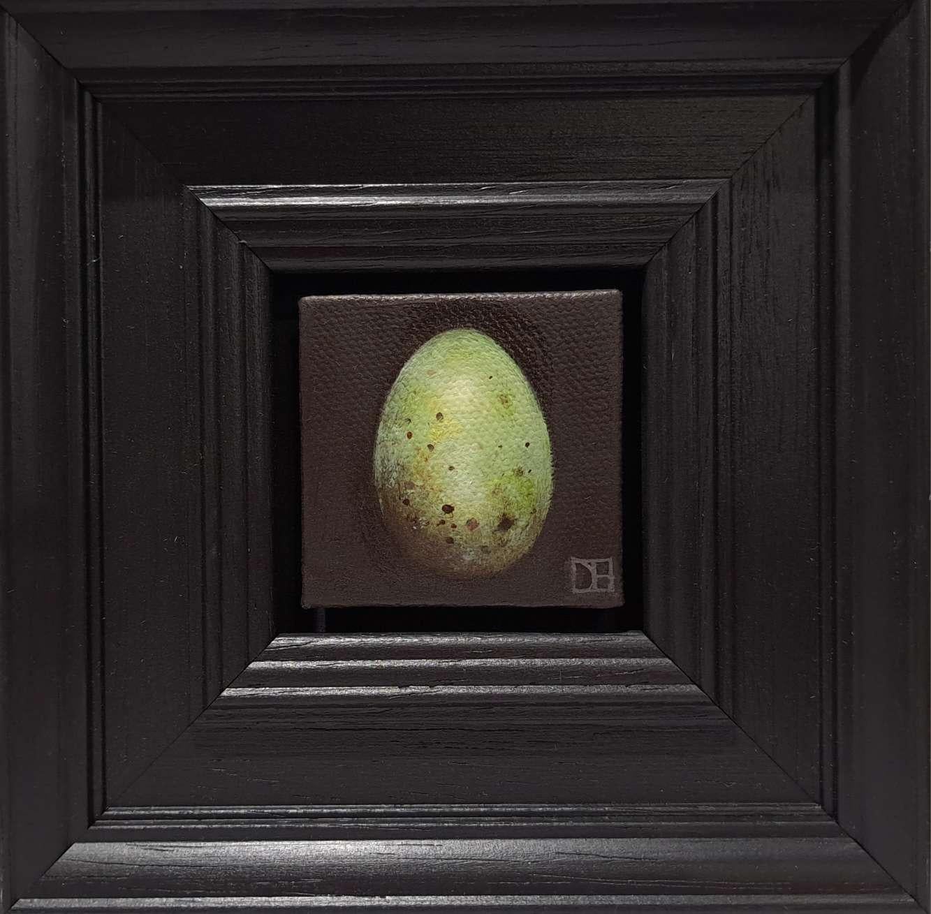 Dani Humberstone Interior Painting - Pocket Song Sparrow Egg, Baroque Still Life, Birds, Animals, Nature, Affordable 