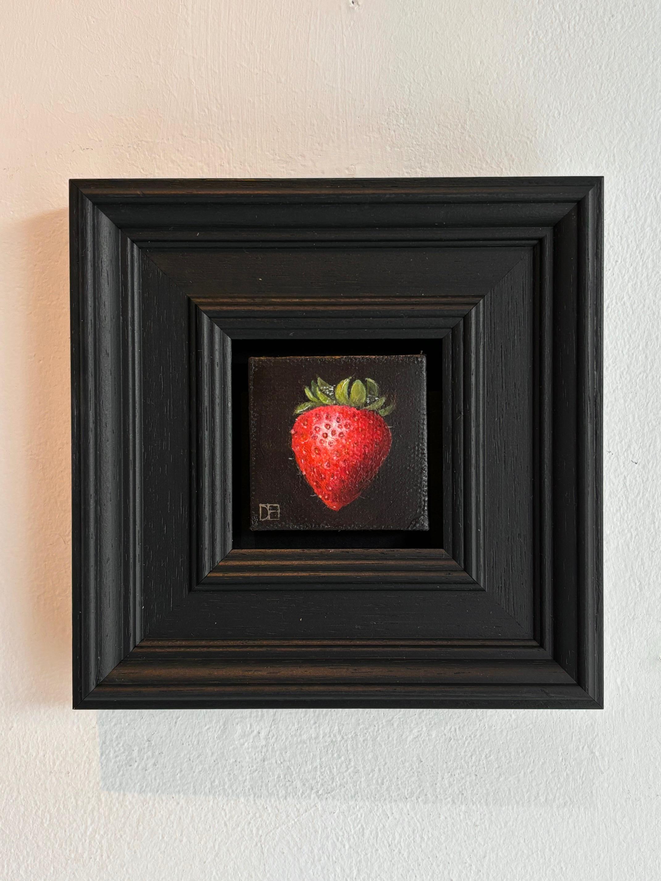 Pocket Strawberry - original realistisches Obststillleben - zeitgenössische Kunst – Painting von Dani Humberstone