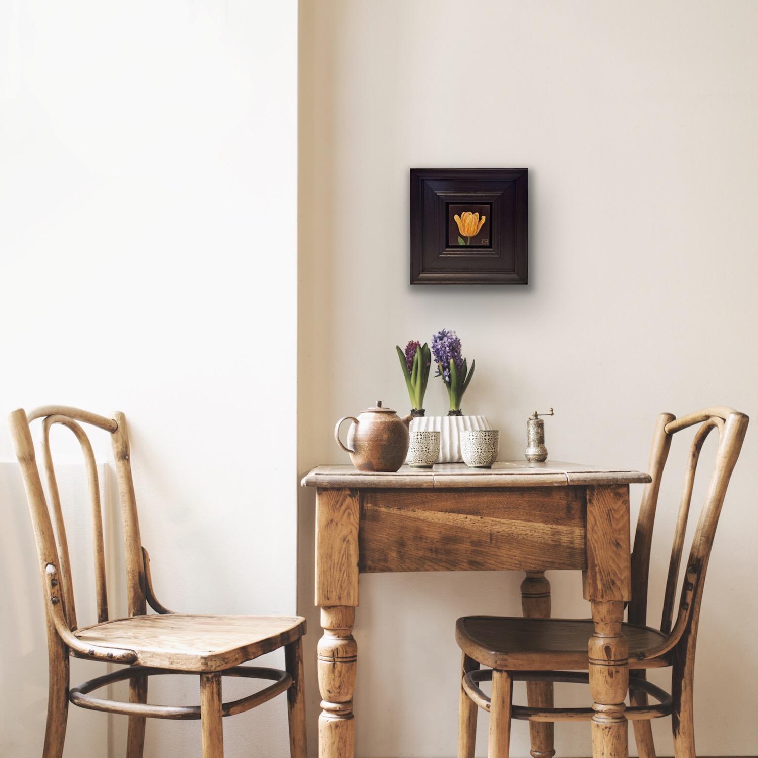 Pocket Striped Bellona Tulip, peinture originale, fleur, nature morte, plante en vente 4