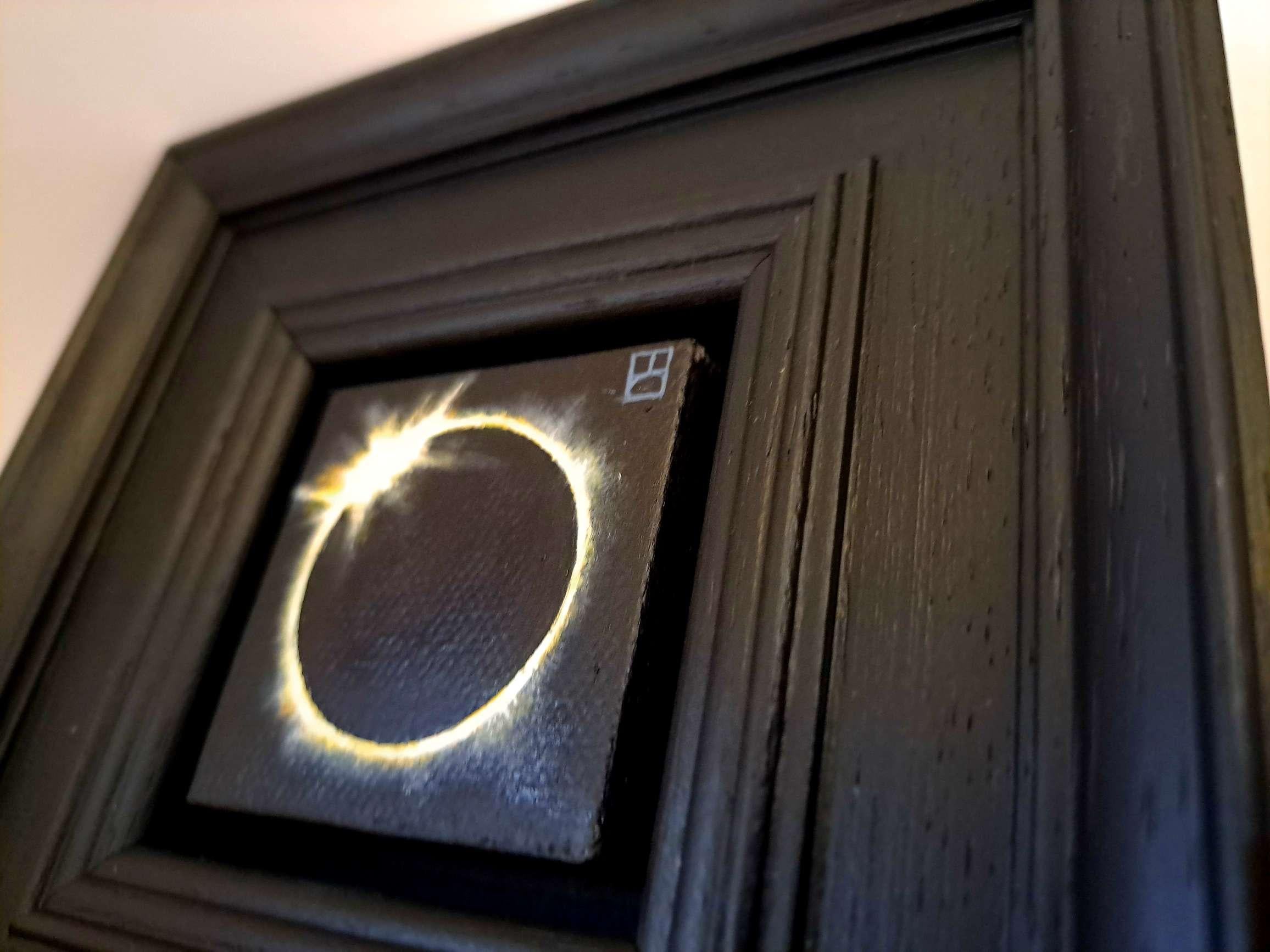 Pocket Sun Eclipse 2024 3, Original Painting, Sun, Universe, Black 1