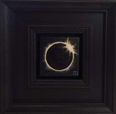 Used Pocket Sun Eclipse 2024 3, Original Painting, Sun, Universe, Black