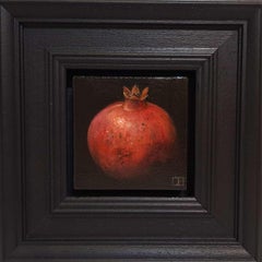 Granada roja de bolsillo, bodegón barroco, fruta