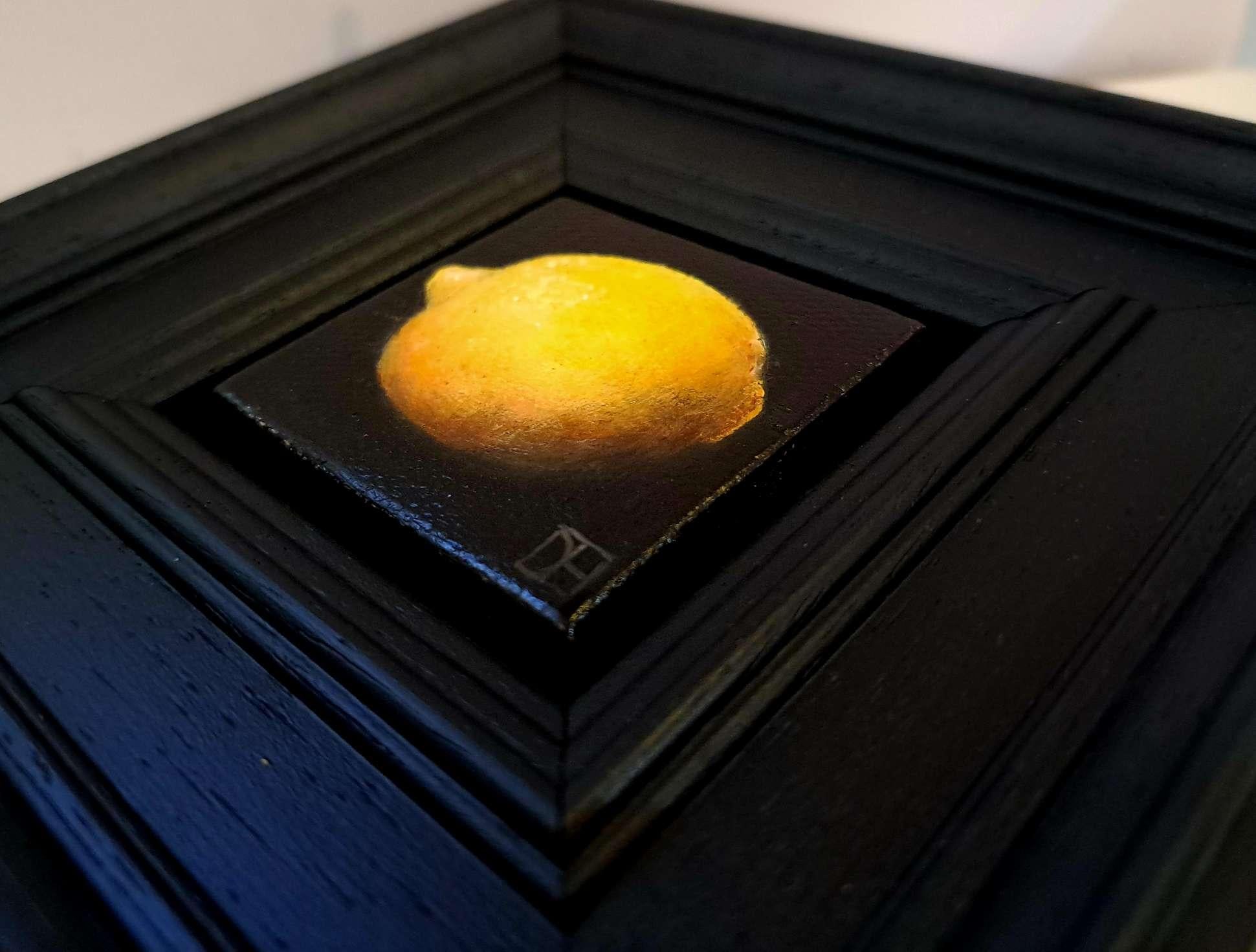Pocket Very Yellow Lemon #3 c, Pittura originale, Arte della frutta, Arte del limone 3