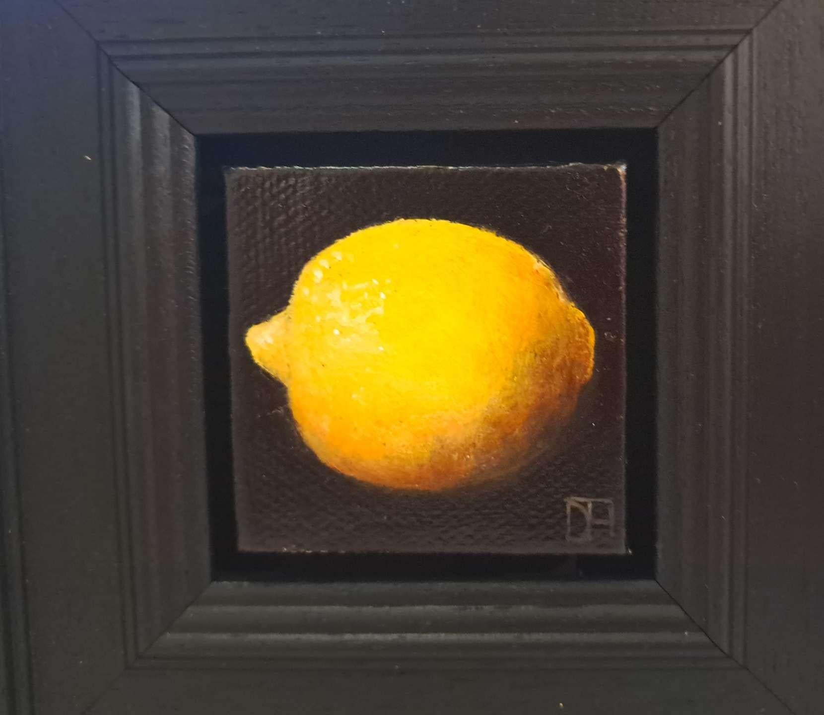 Pocket Very Yellow Lemon #3 c, Pittura originale, Arte della frutta, Arte del limone 4