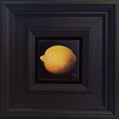 Pocket Very Yellow Lemon #3 c, Pittura originale, Arte della frutta, Arte del limone