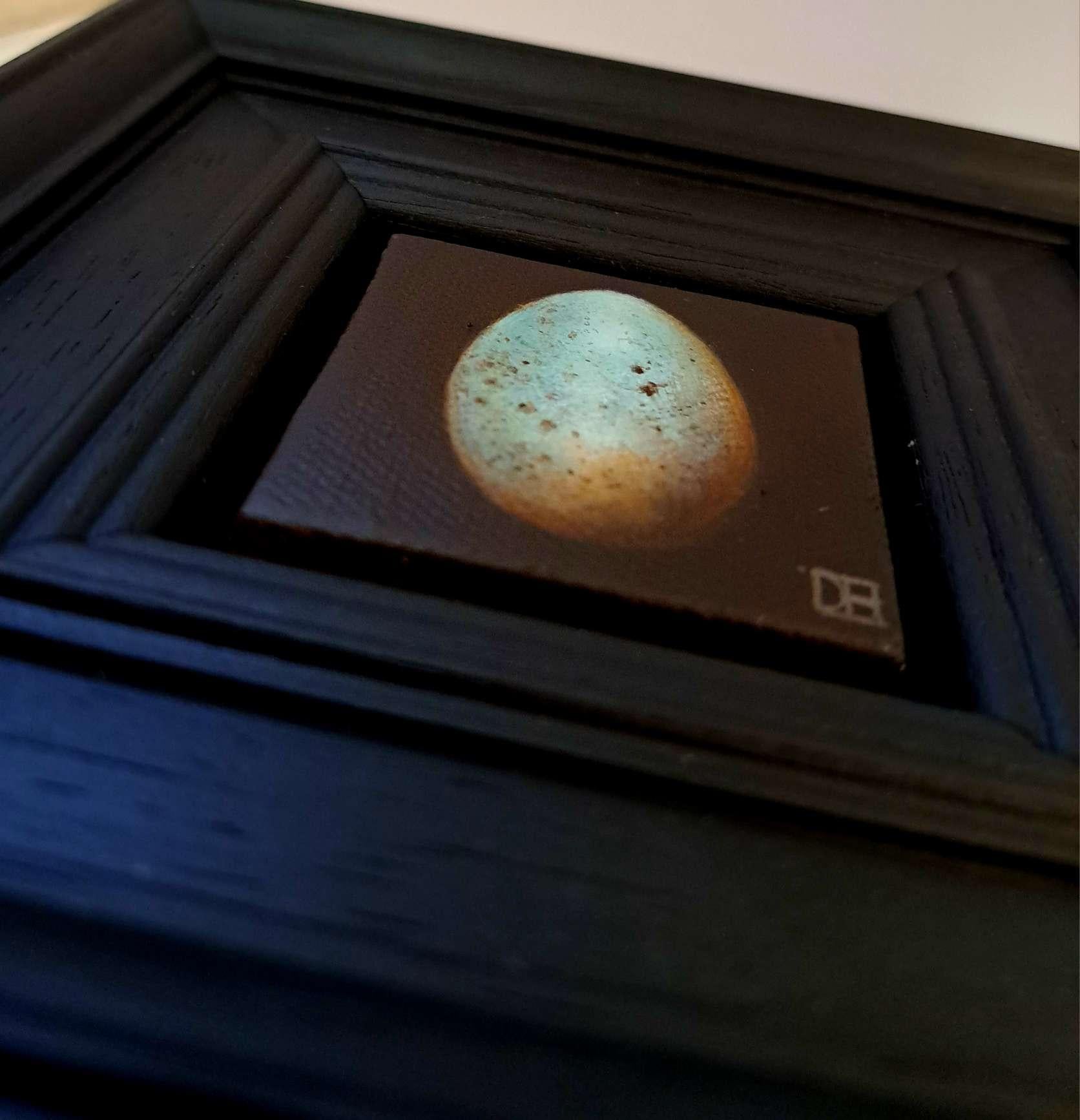 Huevo de Mirlo Azul Pálido de Bolsillo, Pintura Original, Naturaleza Muerta, Arte del Huevo 2