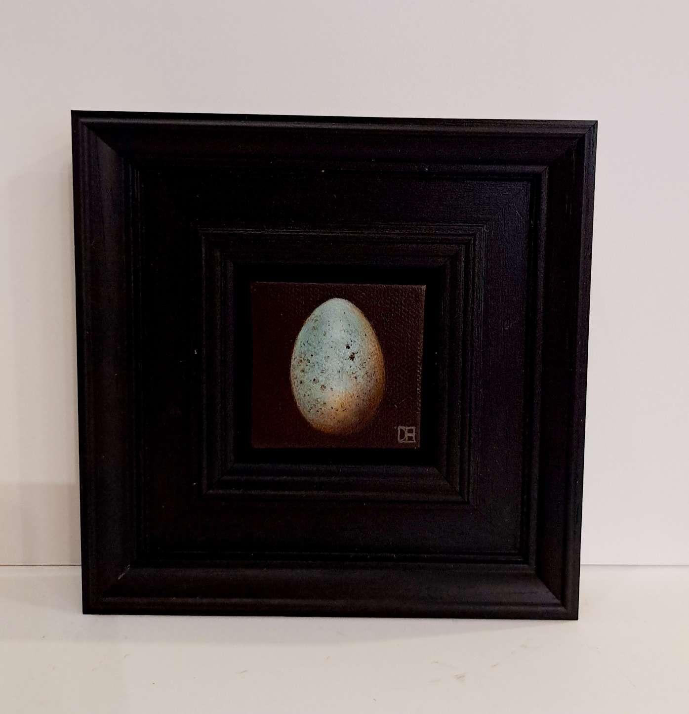Huevo de Mirlo Azul Pálido de Bolsillo, Pintura Original, Naturaleza Muerta, Arte del Huevo 3