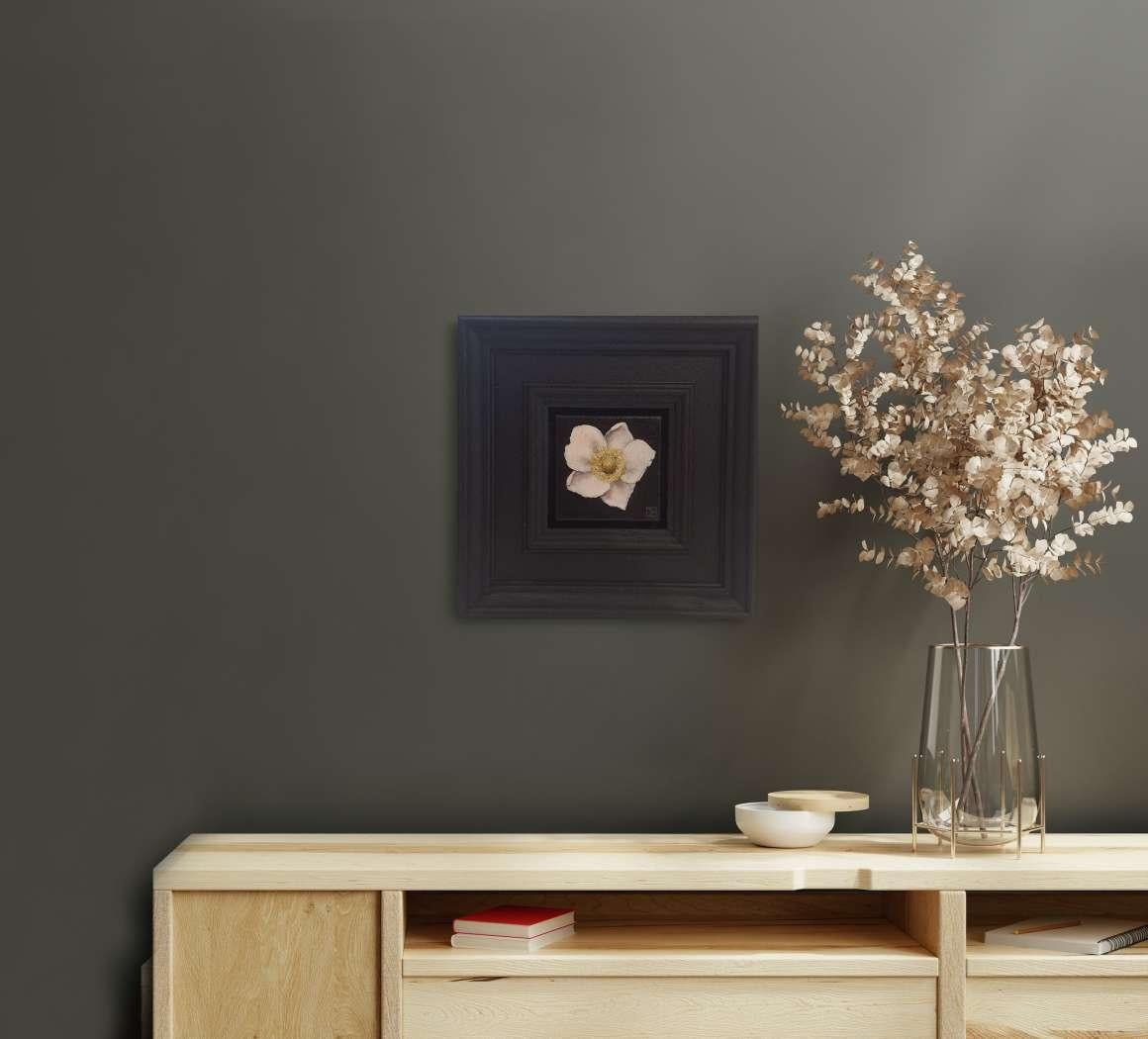 Anémona blanca de bolsillo 5 c, Pintura original, Realista, Arte otoñal en venta 1