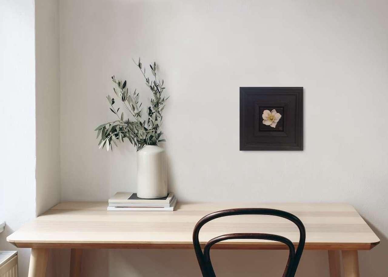 Anémona blanca de bolsillo 5 c, Pintura original, Realista, Arte otoñal en venta 5