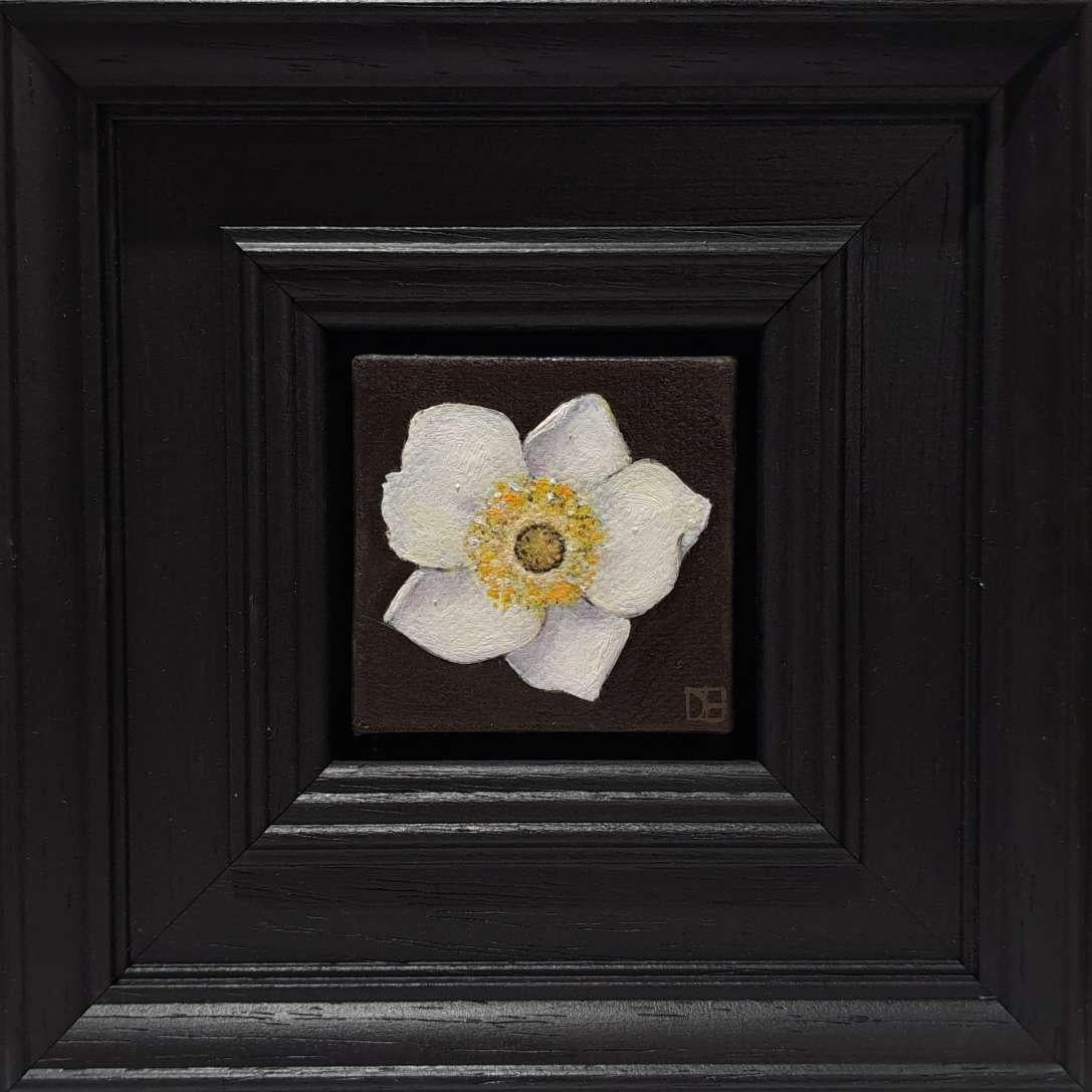 Dani Humberstone Still-Life Painting - Pocket White Anemone, Original Painting, Baroque style, Realism