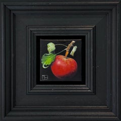 Manzana silvestre de bolsillo - realismo original naturaleza muerta fruta - arte contemporáneo